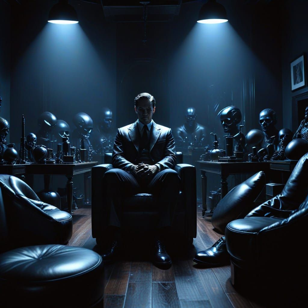 Luxury Film Noir Scene in Deep Black Luxury