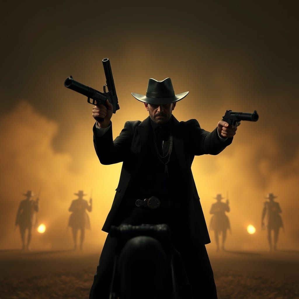 Men in Black Protect Epic Cowboy in a Masterpiece of Atmosph...