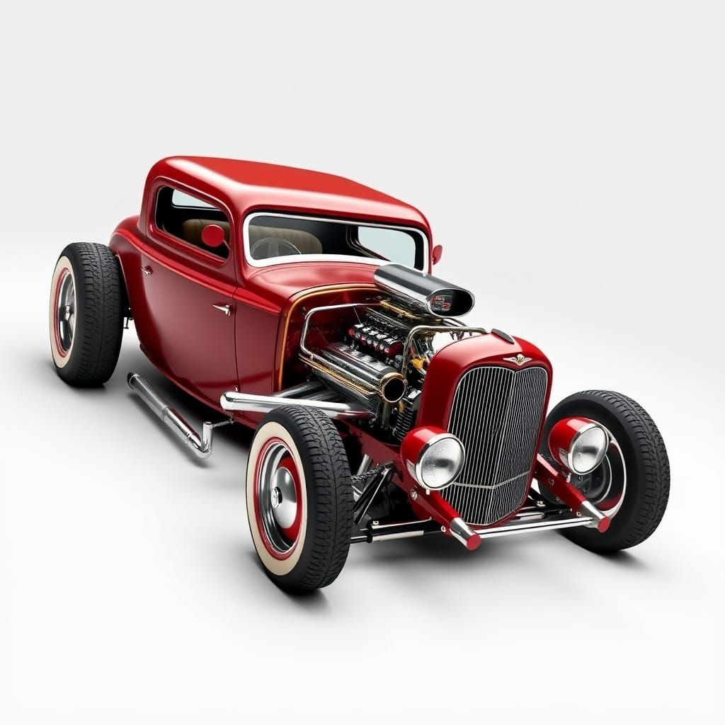 Custom Hot Rod Car Design Rendering