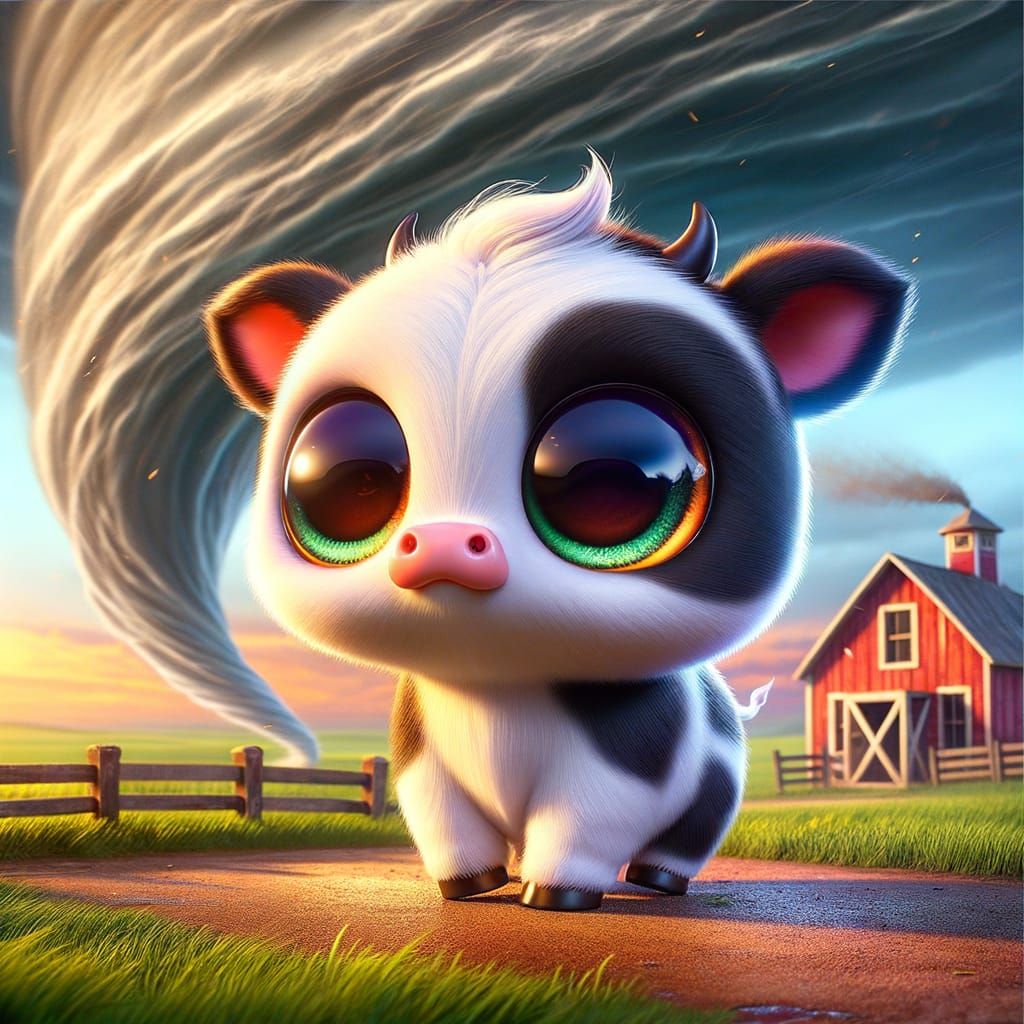 Chibi Cow Tornado: Fantasycore Hyperrealism