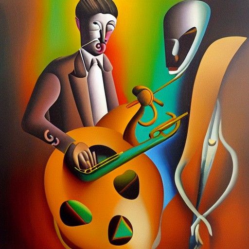 Surreal Jazz Drummer in Salvador Dali Style