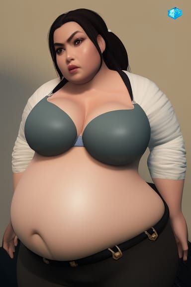 Obese Princess with Bloated Stomach: Character Art