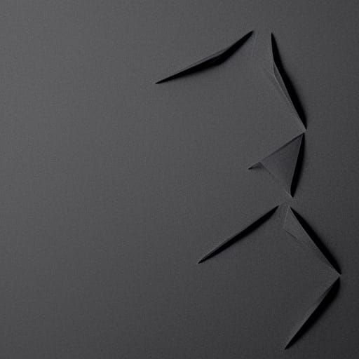 Abstract Black Origami Paper Sculpture