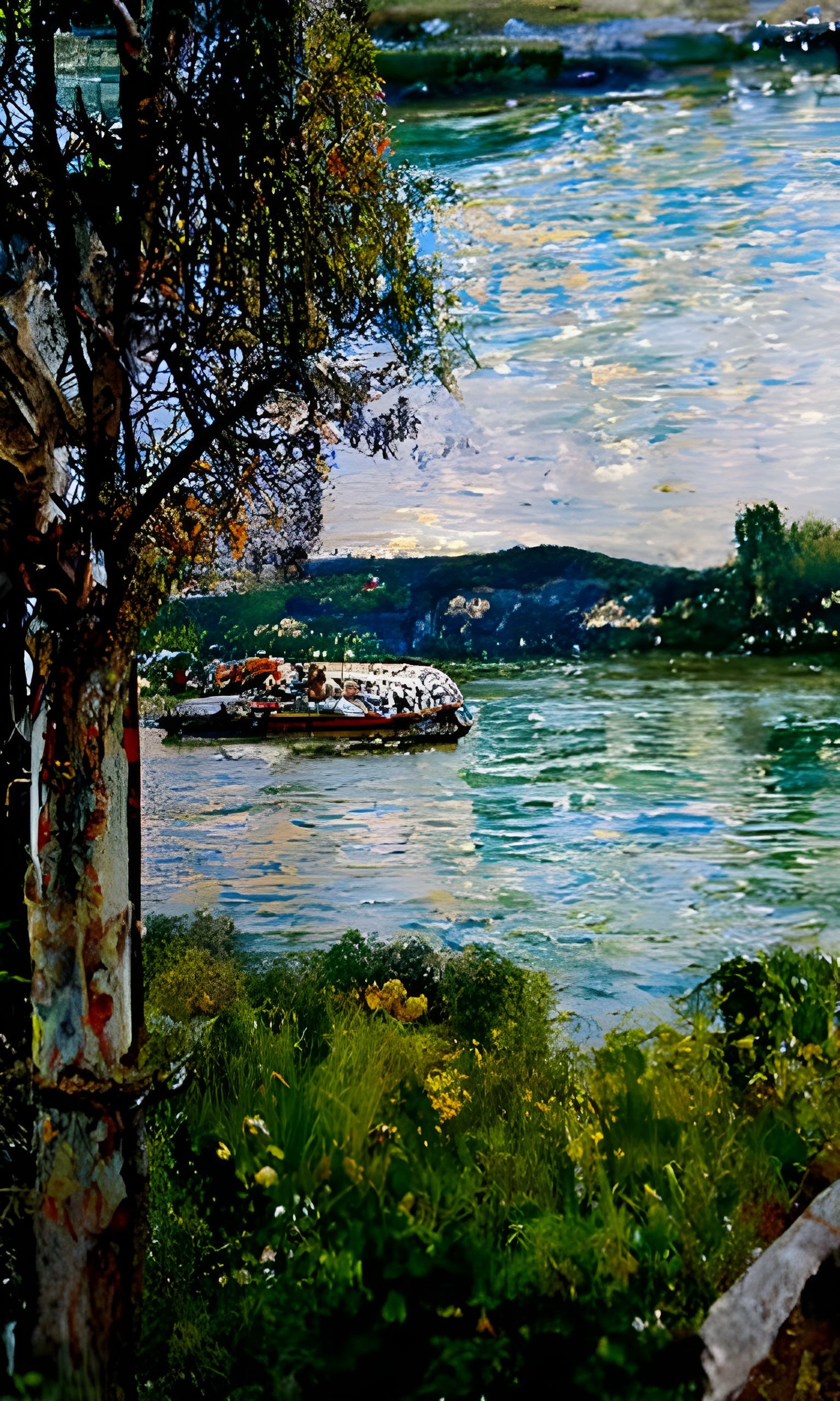 Dreamy Danube River in Impressionist Style