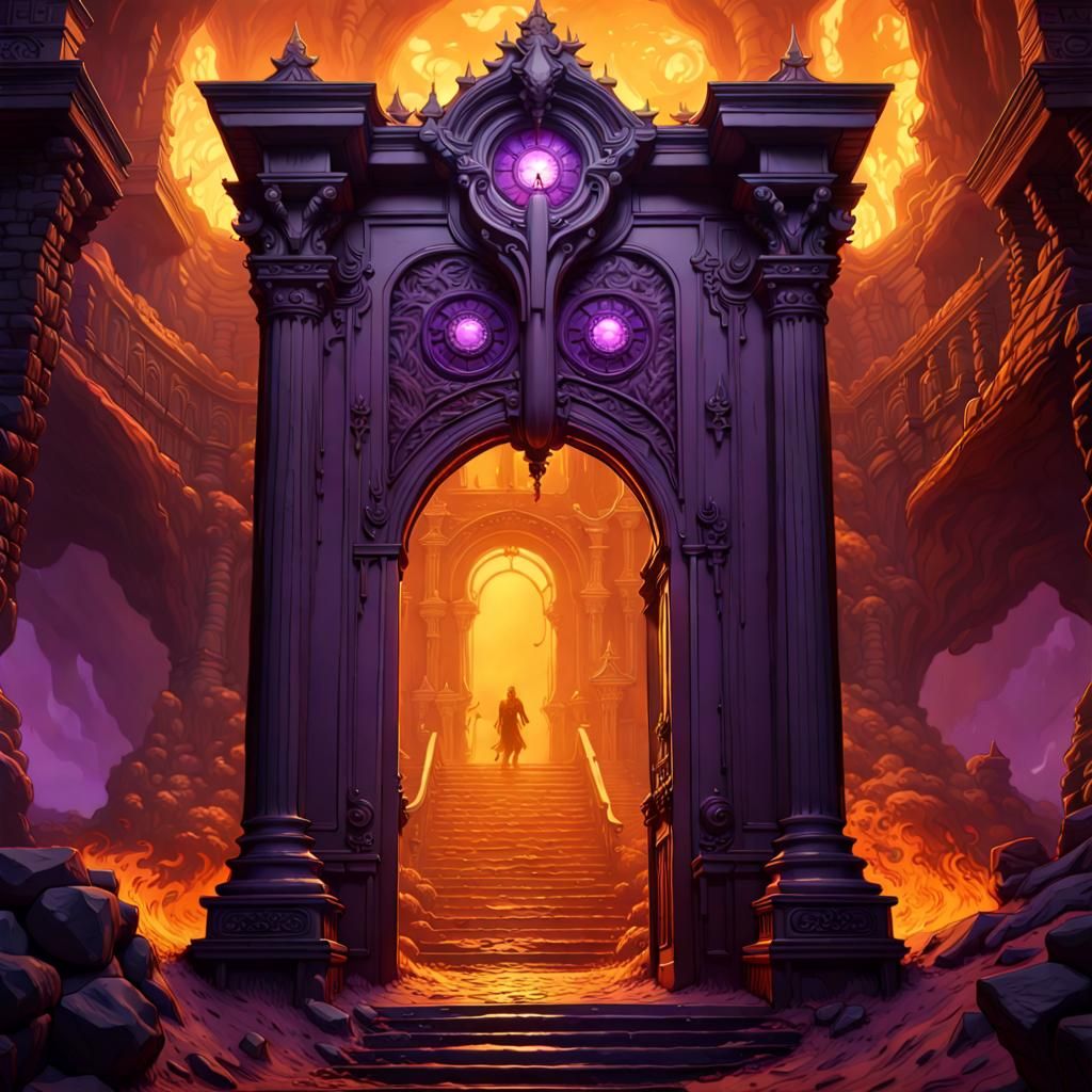 Dramatic Entrance to Hell: Dark Fantasy Concept Art