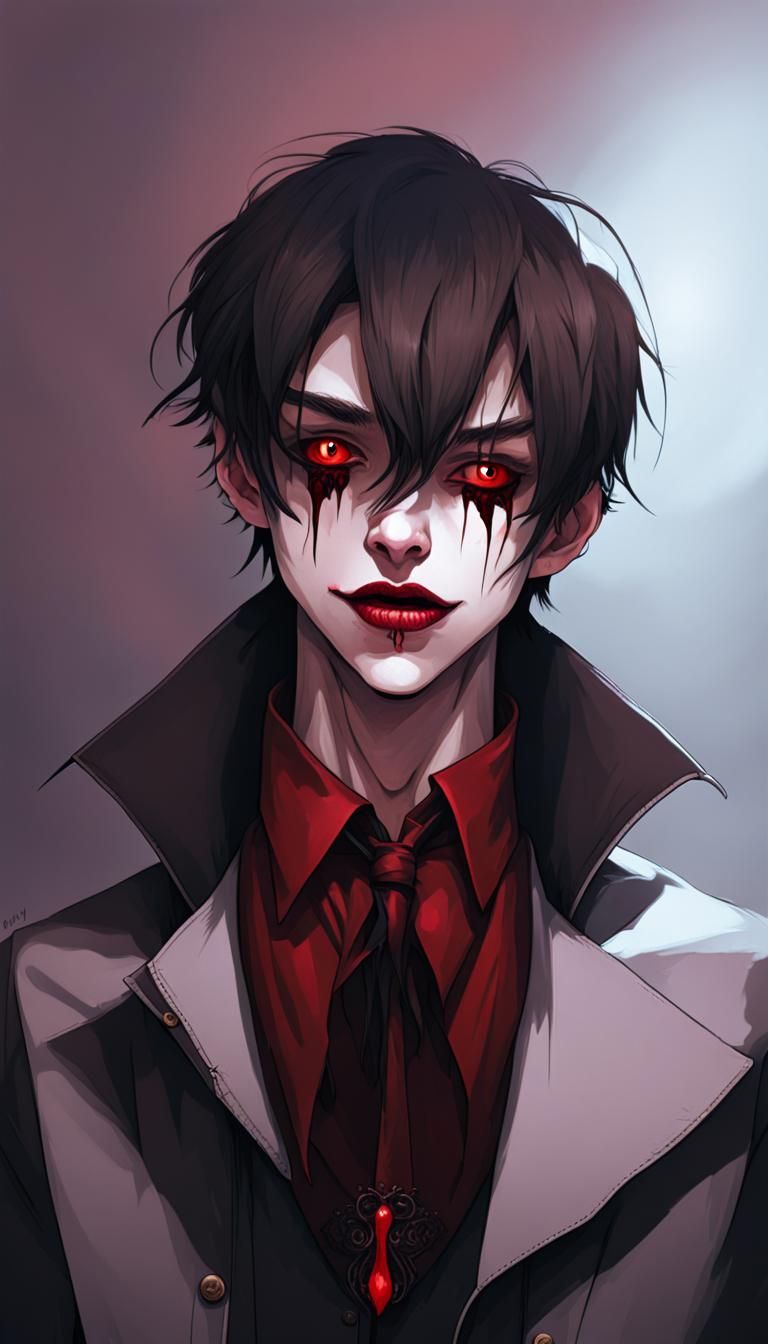Intriguing Vampire Boy with Pale Skin