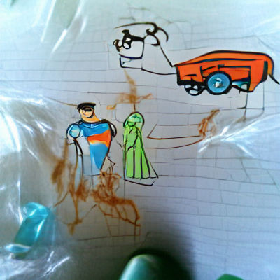 Superman Milks the Mystery Machine: Child's Drawing