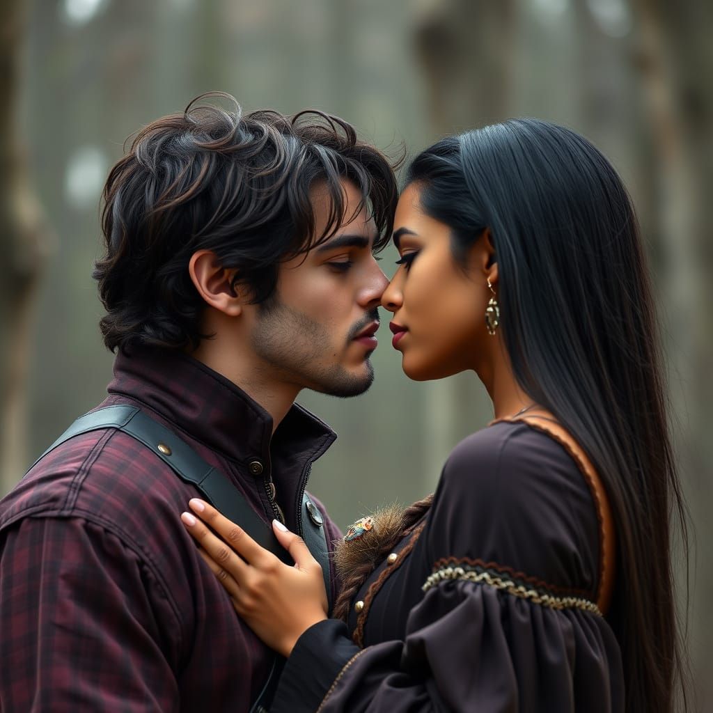 Charming Warlock in a 17th-Century Romance, as Oil Painting