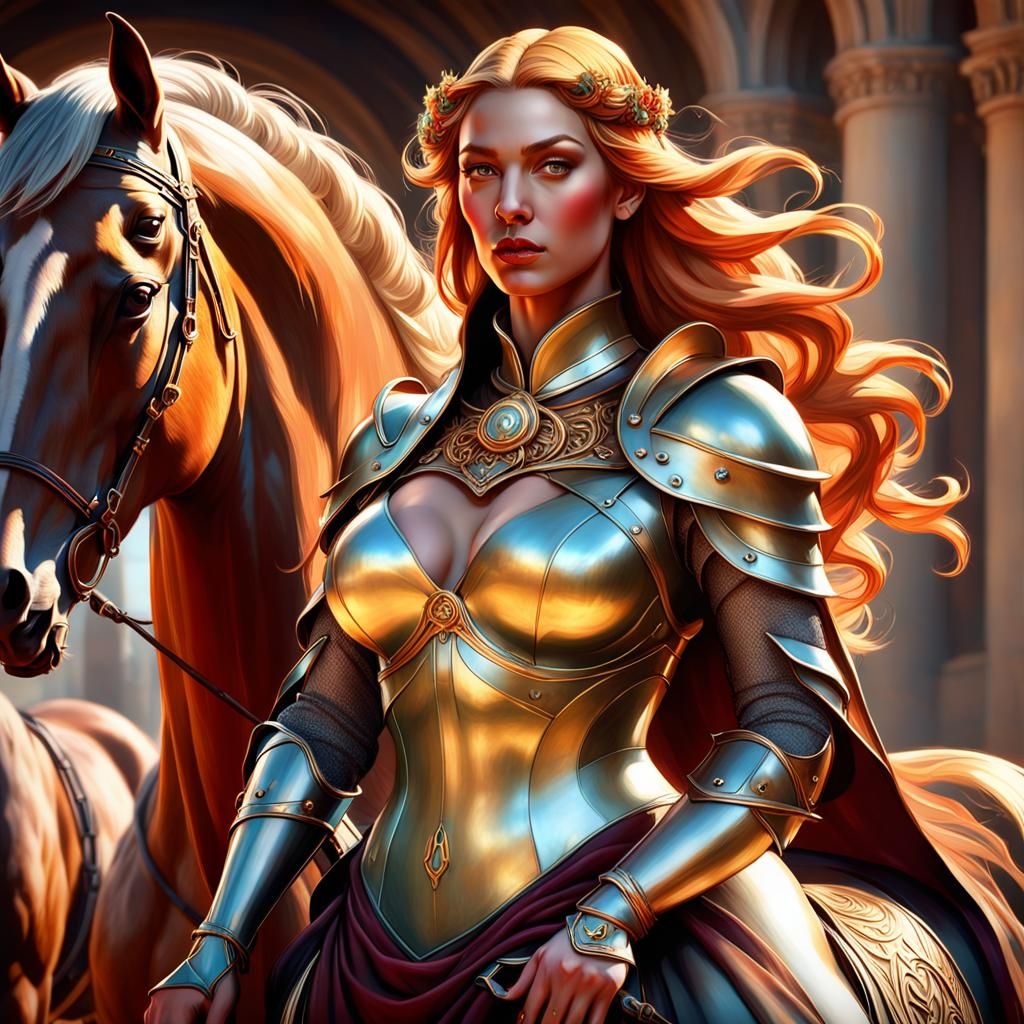 Lady Godiva Portrait in Baroque Style
