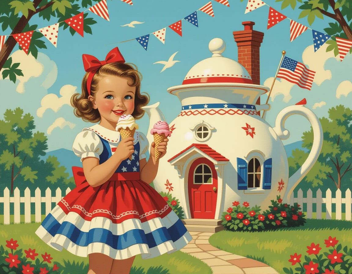 Vintage Fourth of July Celebration with Ice Cream