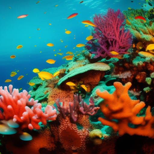 Vibrant Coral Reef in Professional Photography Style