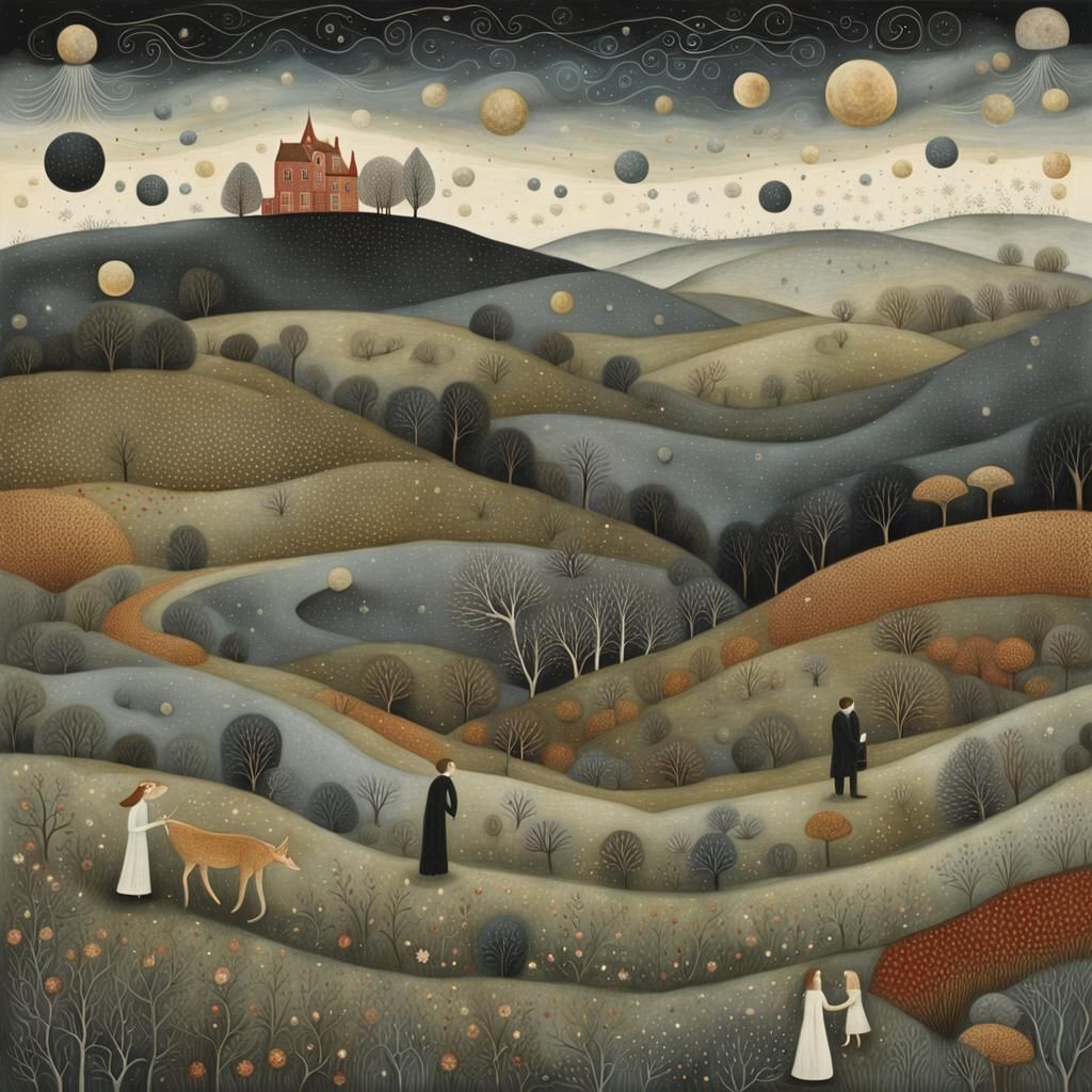 Intertwined Mindscape: Surreal Concept Art Portrait