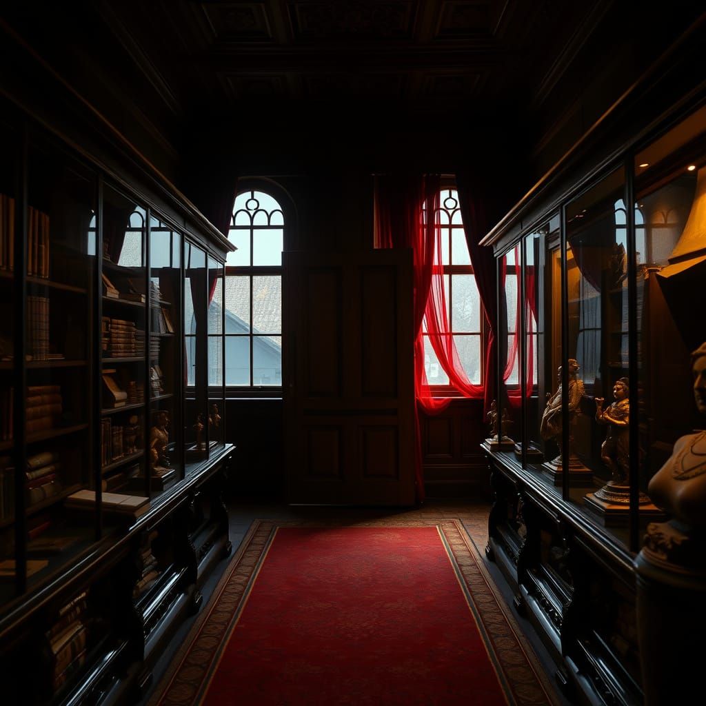 Victorian Doorway in Dimly Lit Ancient Manor