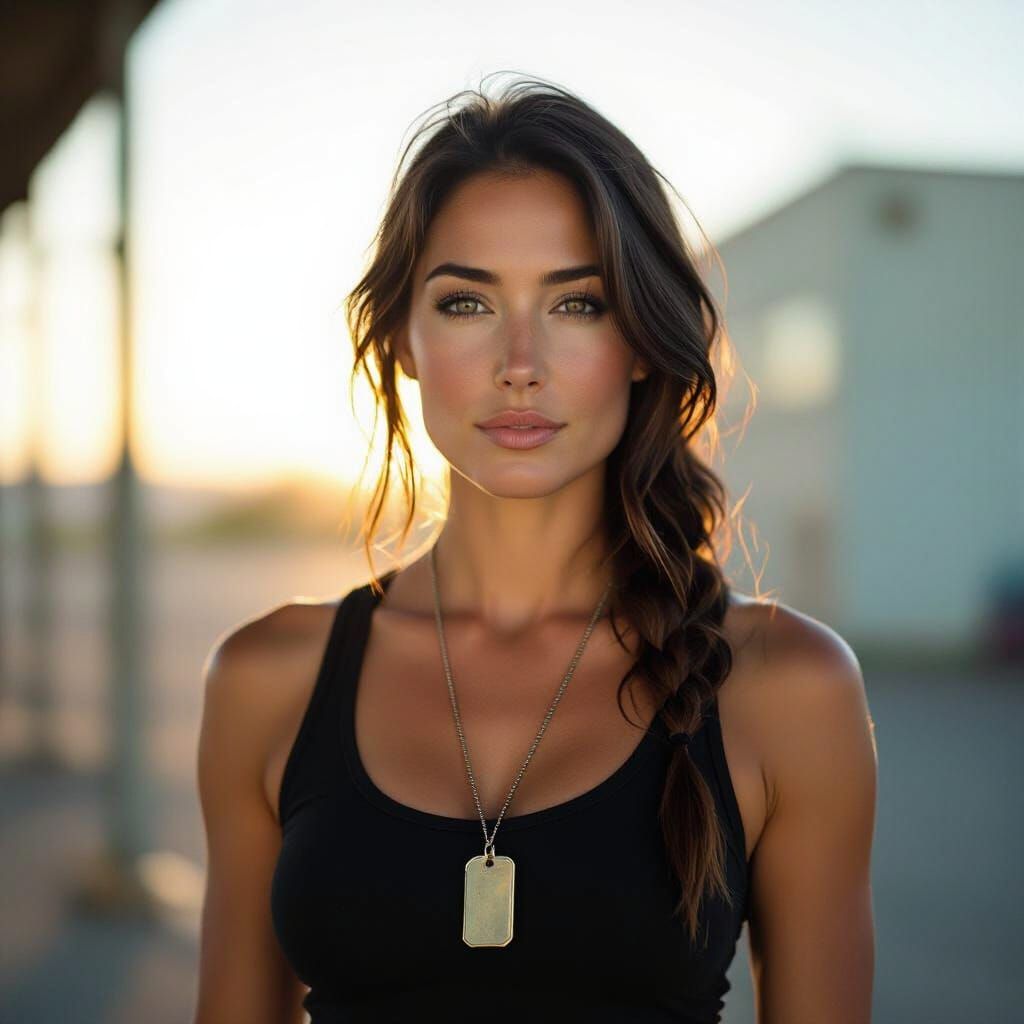 Hyperrealistic Portrait of a Woman Veteran in Film Still