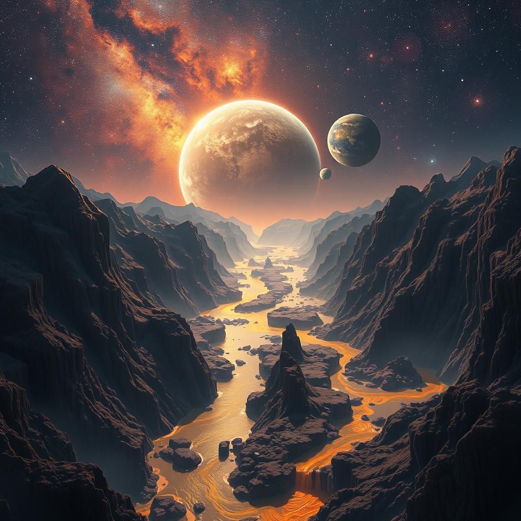 Ethereal Sulfur River Galaxy in Hyperrealism