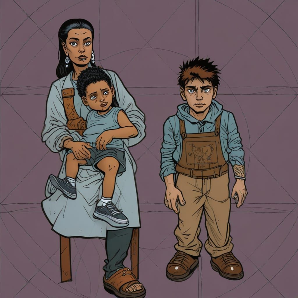 Gothic Comic Queen Suffering Injustice, Watercolor Style