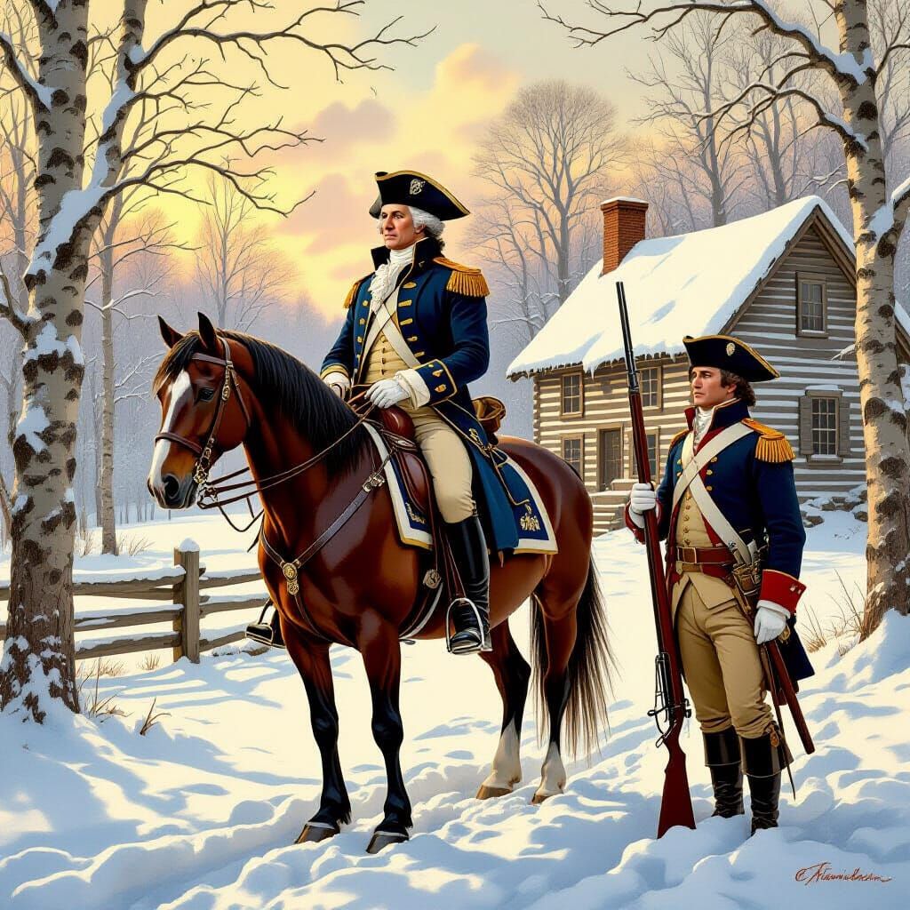 Washington on Blueskin in Winter, Colonial Era Style