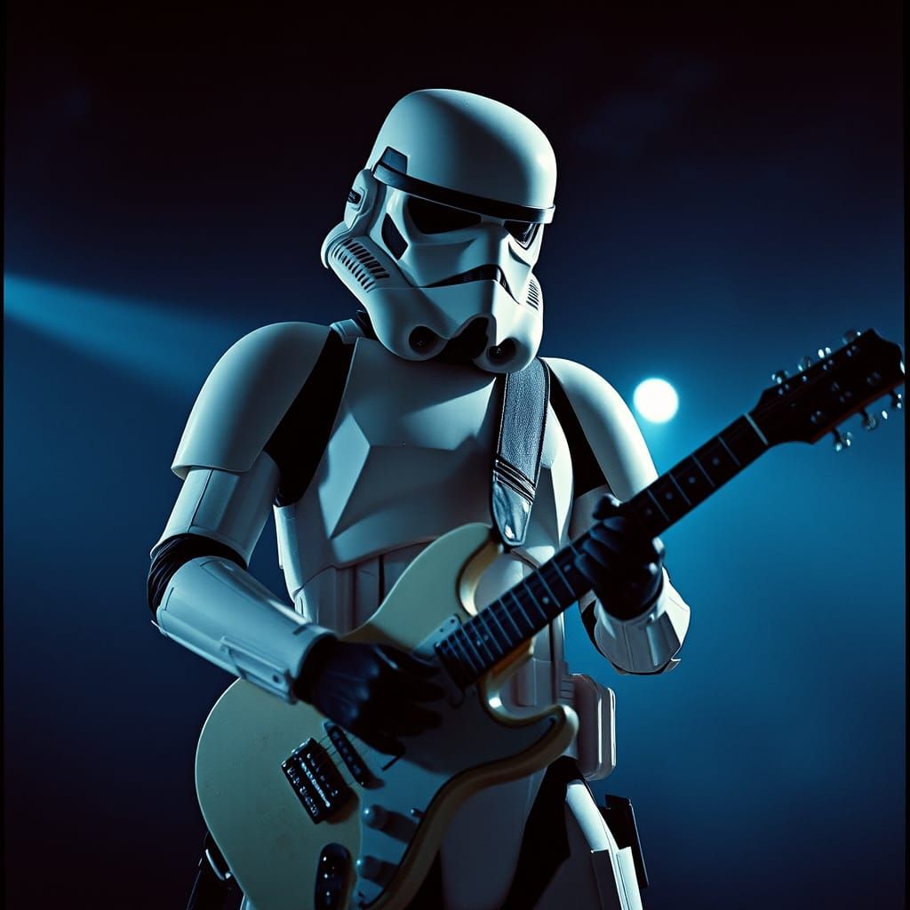 Stormtrooper in Cinematic Blues, Film Grain and Vignette