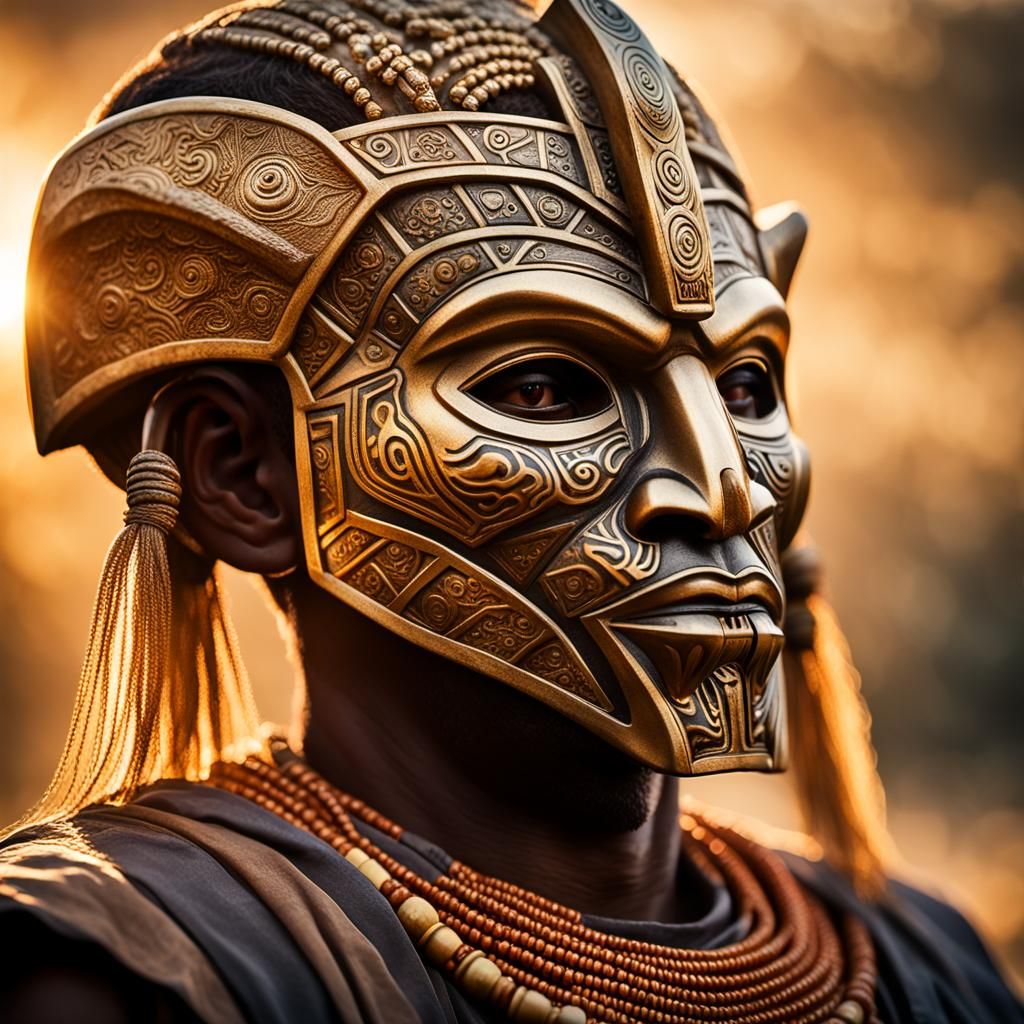 Hyper-Realistic African Guro Mask with Mjolnir