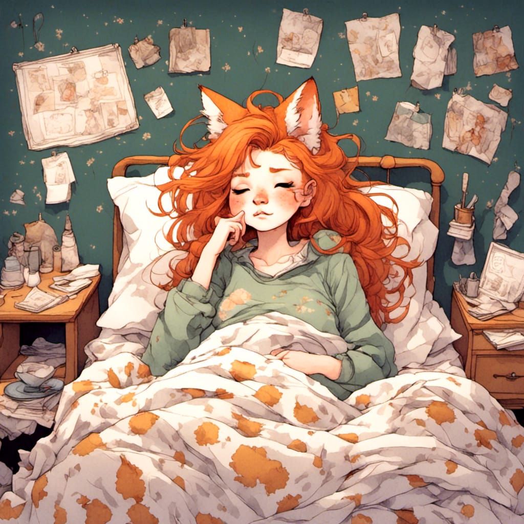 Fox-girl VIXEN, has the flu. She is sick and does know what ...