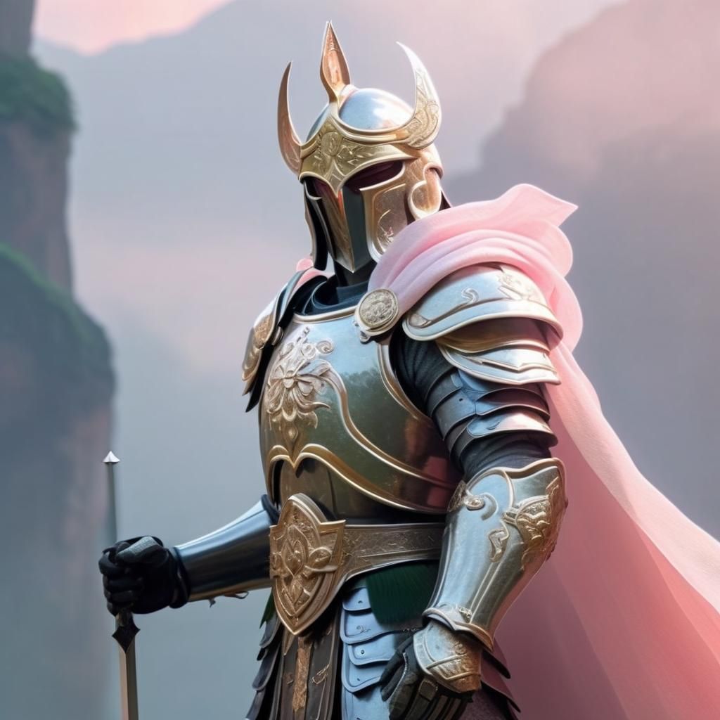 Warrior Saint in Mystical Realm: 3D Anime Art