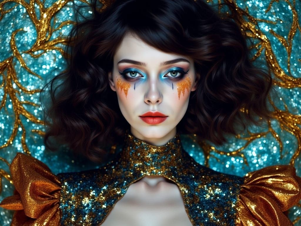 Surrealistic Portrait of a Woman in Futuristic Attire