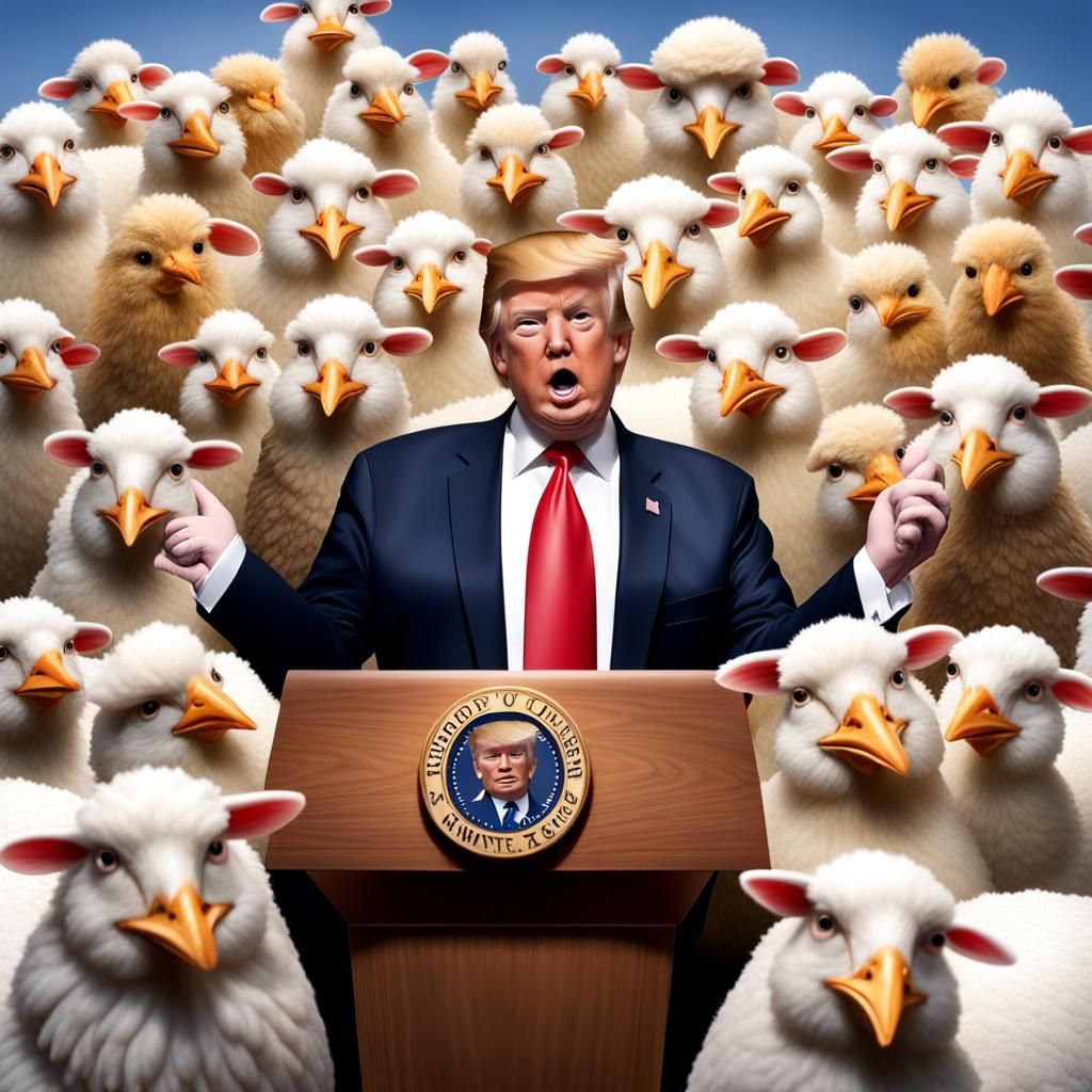 Donald Trump Addresses Sheep and Chickens
