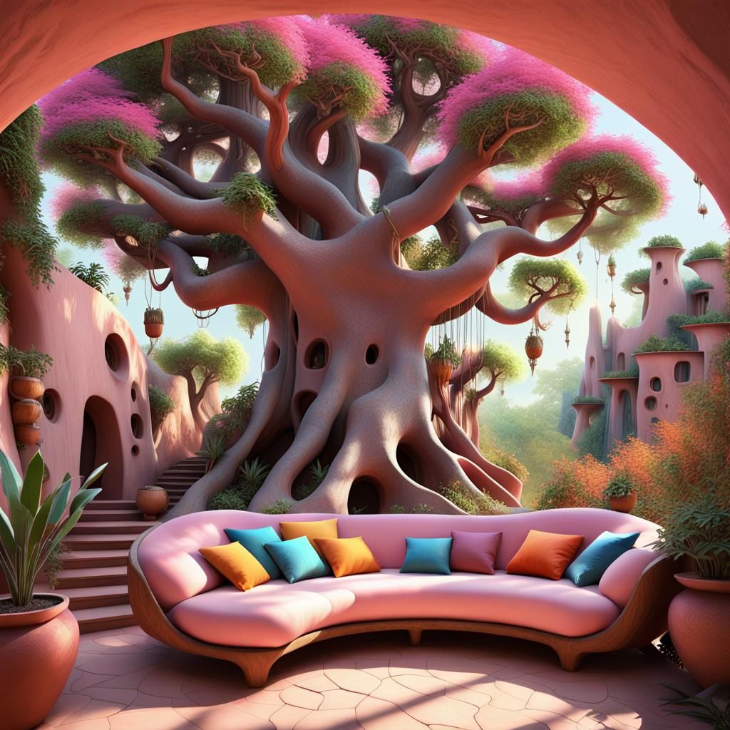 bohimian  colorful artistic patio