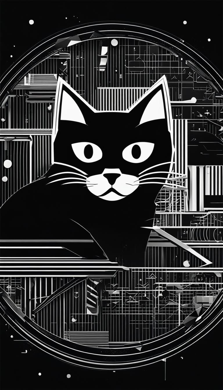 The Cats Metal Logo: Geometric Minimalism with Neon Accents