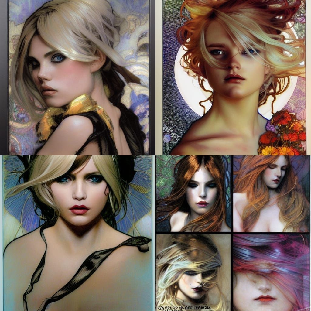 Sinister Fashion Portrait in Pointillist Style