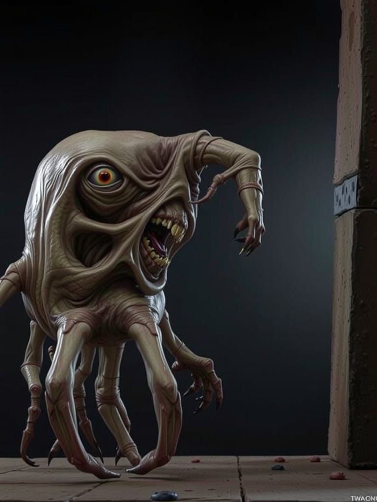 Grotesque Undead Alien Parasite Hand Unleashes Terror