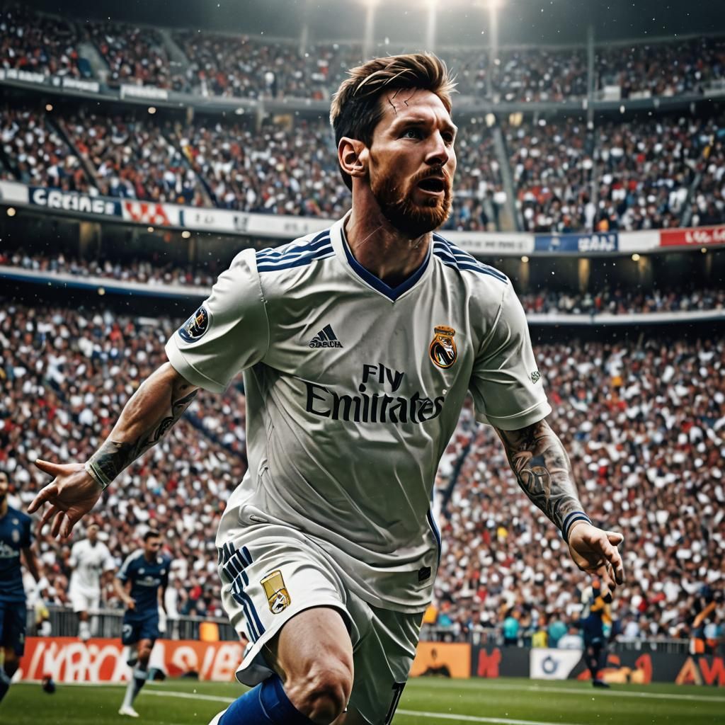 Messi in Real Madrid: Detailed Matte Painting