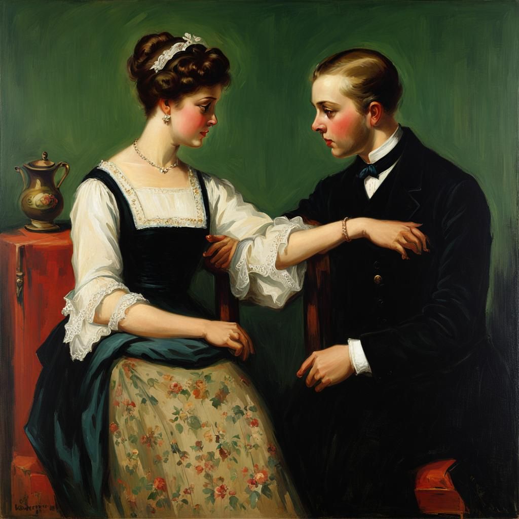 Abstract Expressionist Painting in Early Modern Style