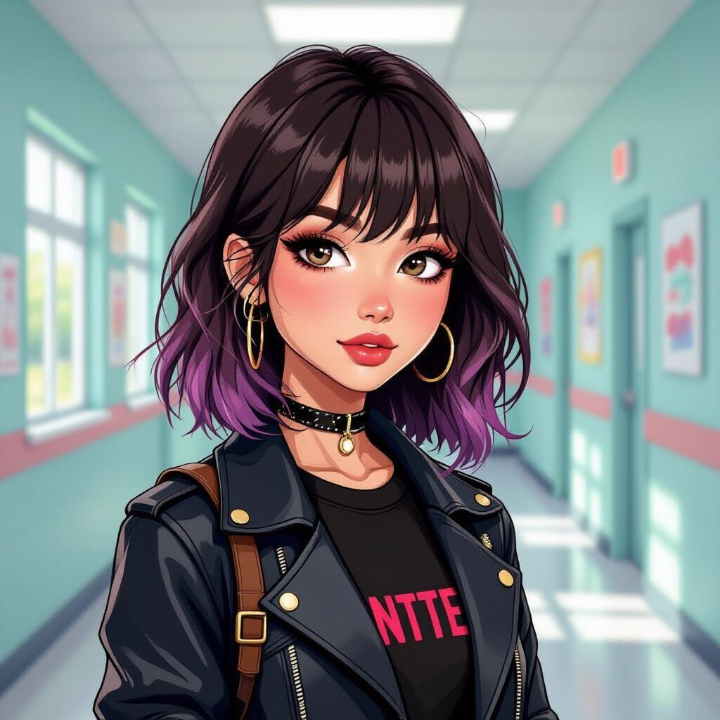 Stylish Teen Portrait in Animation Style
