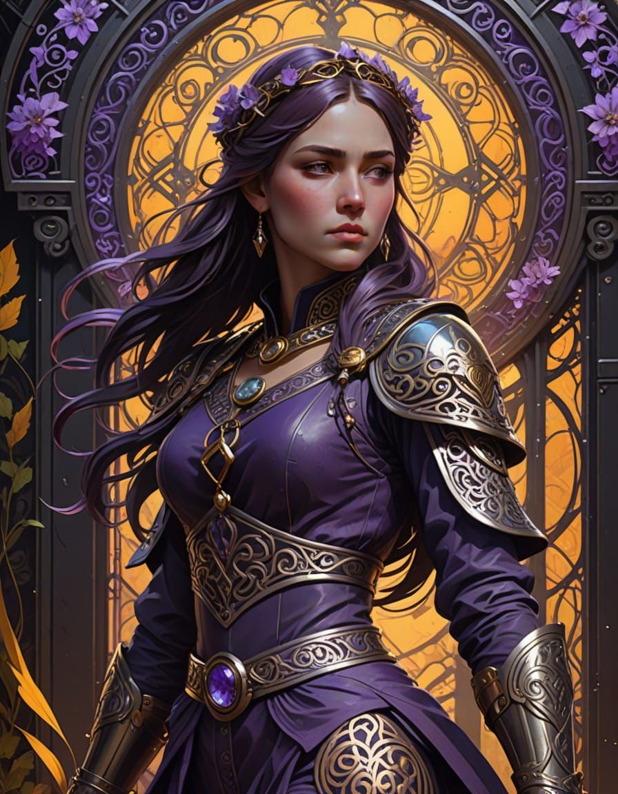 Slavic Warrior Maiden in Contemplation