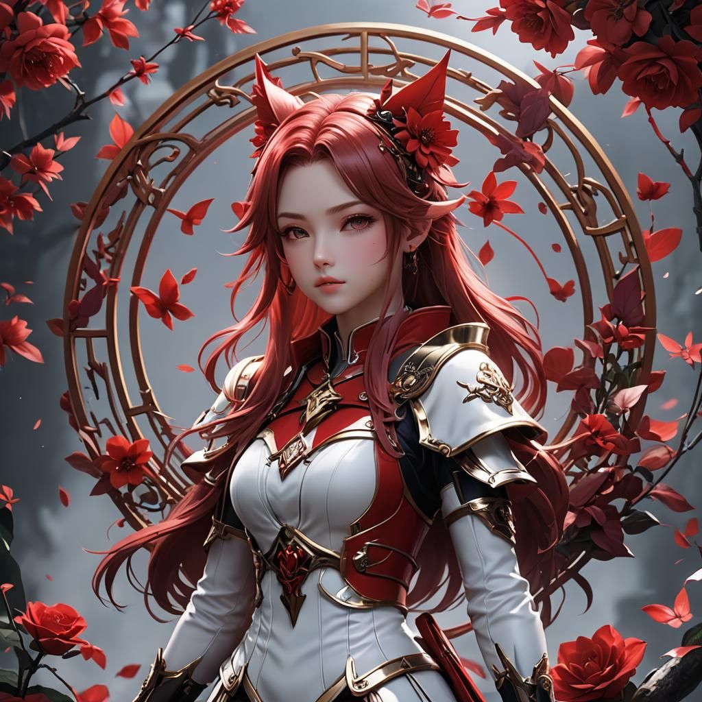 Rouge Remedies Logo in 3D Anime Style