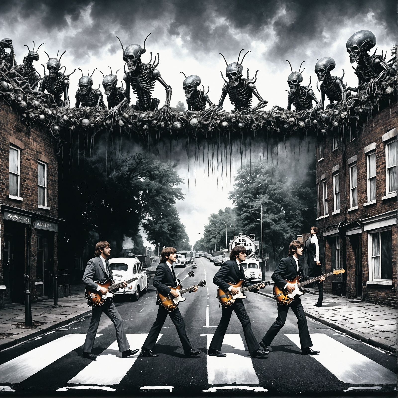 Musicians' Rooftop Concert Interrupted by Alien Invasion