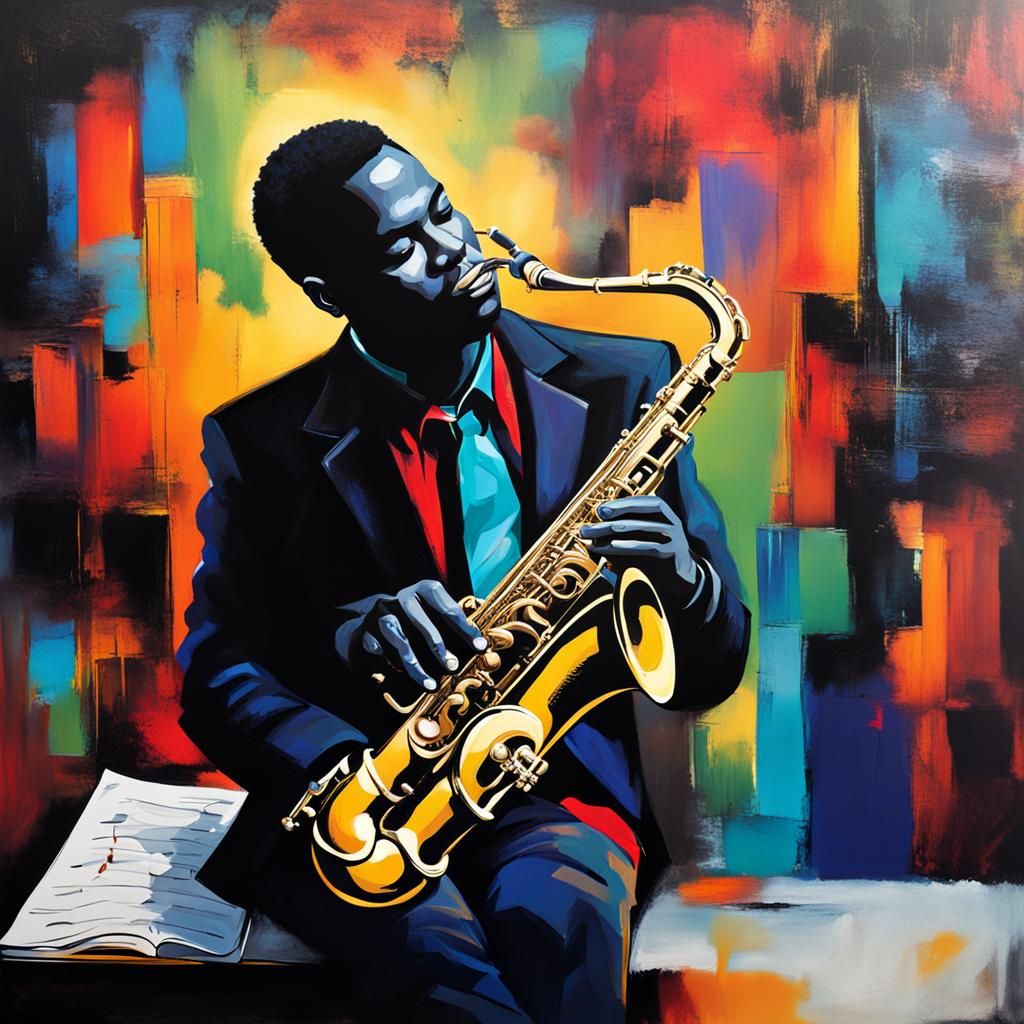Professional at work exotic jazz saxophone 🎷 player is rest...