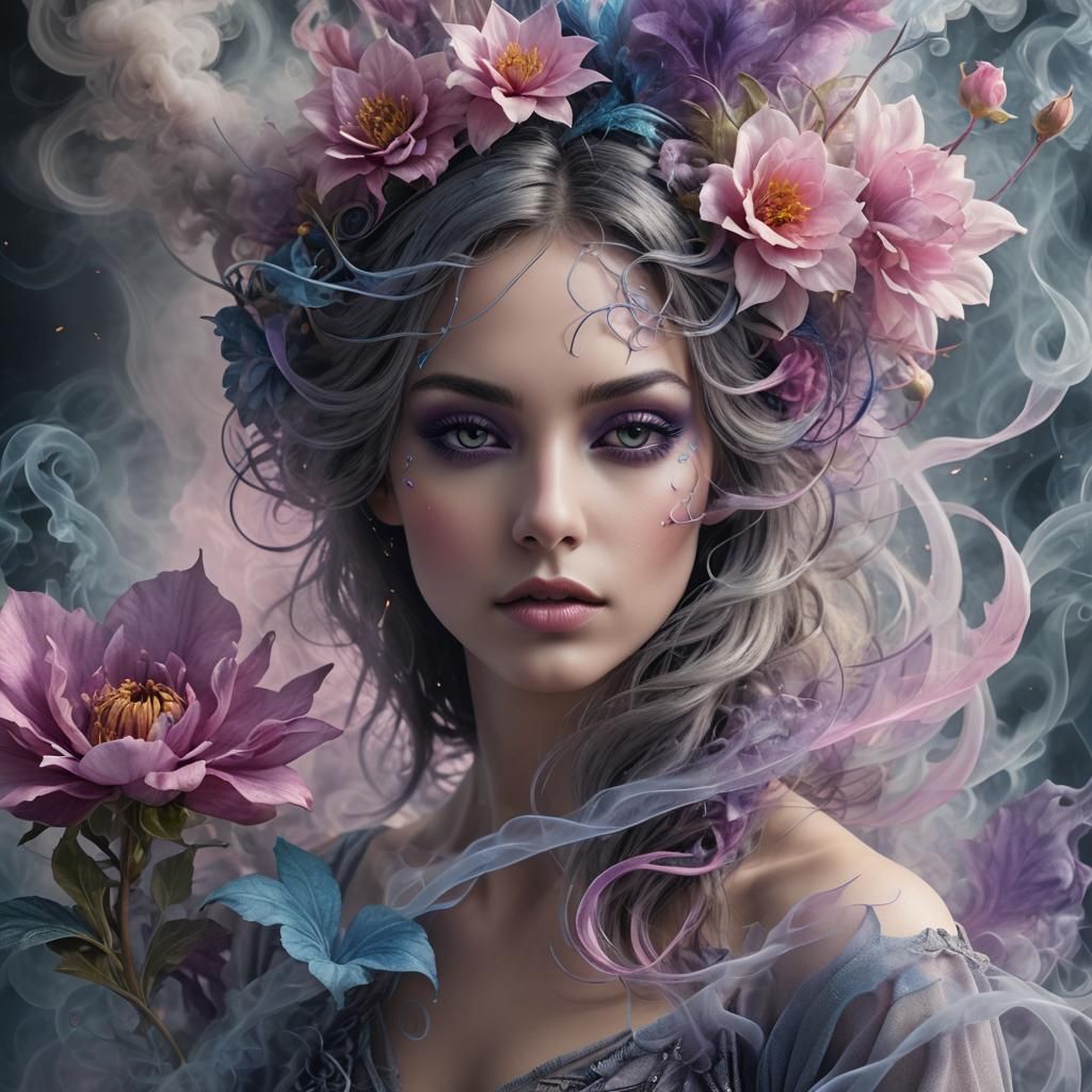 Exotic Smoke Flower: A Romantic Digital Masterpiece