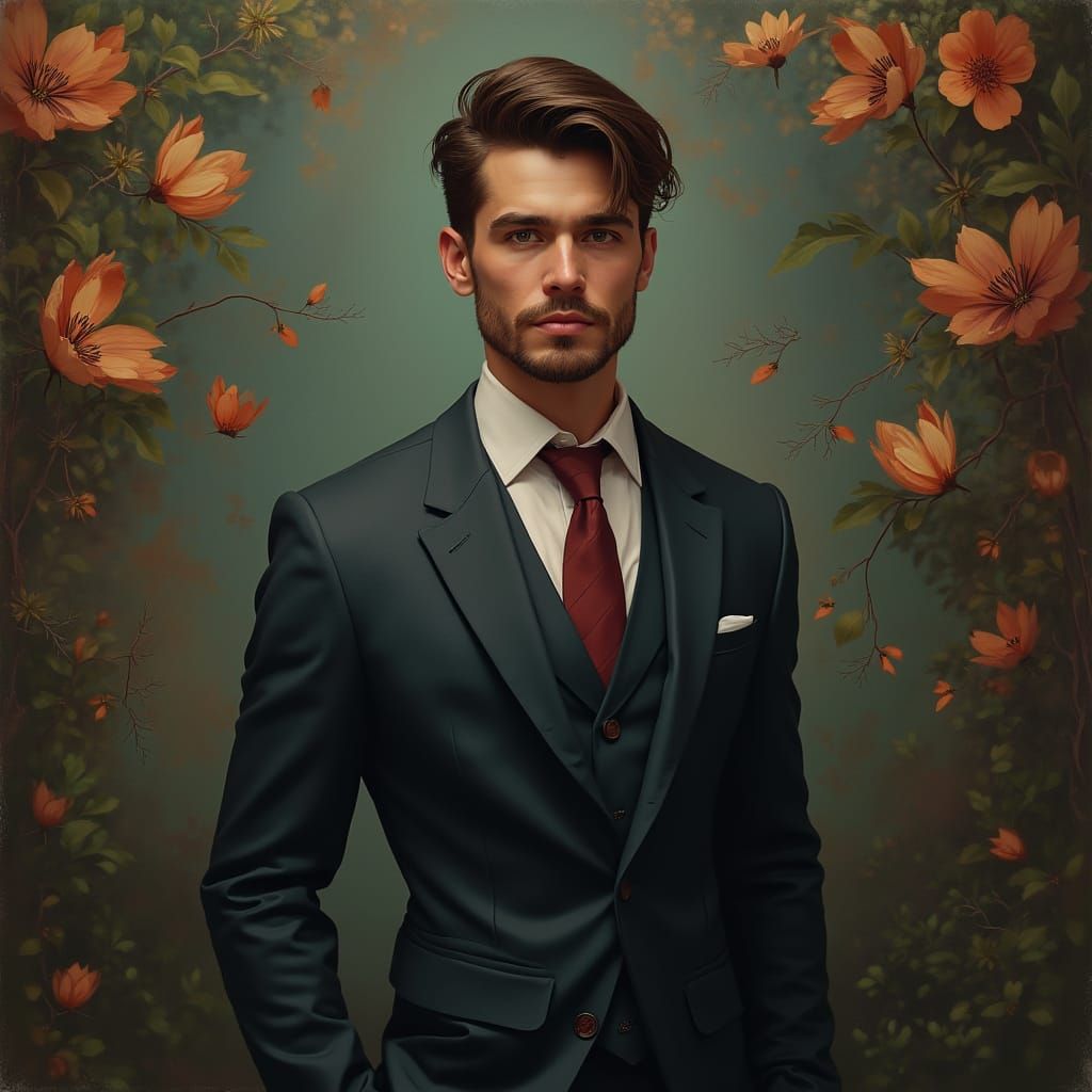 Italian Man Portrait in Fantasy Concept Art Style