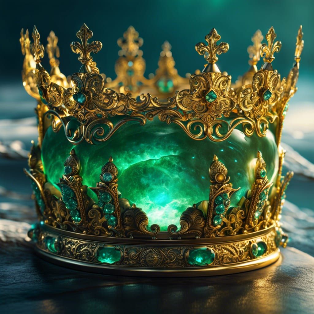 Hyperdetailed Jeweled Crown of a Fantasy King