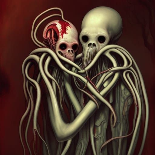 Mindflayers' Tentacle Kiss: A Dark, Bloody Embrace
