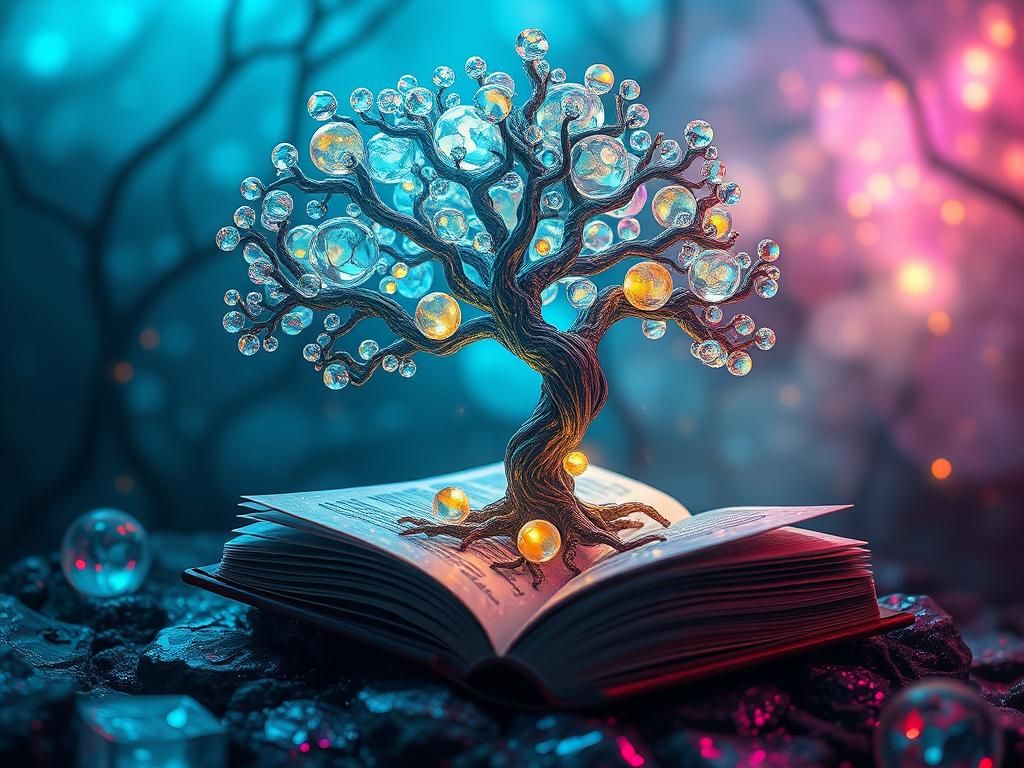 Enchanting Glass Dream Tree in Ethereal Forest