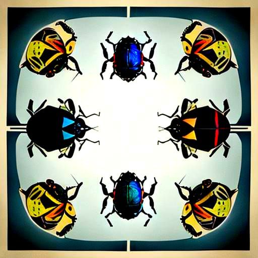 Abstract Tessellated Beetles in Angular Style