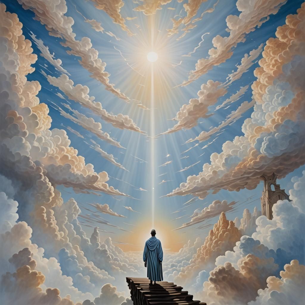 Celestial Being in Paradise: Surrealist Fantasy Art