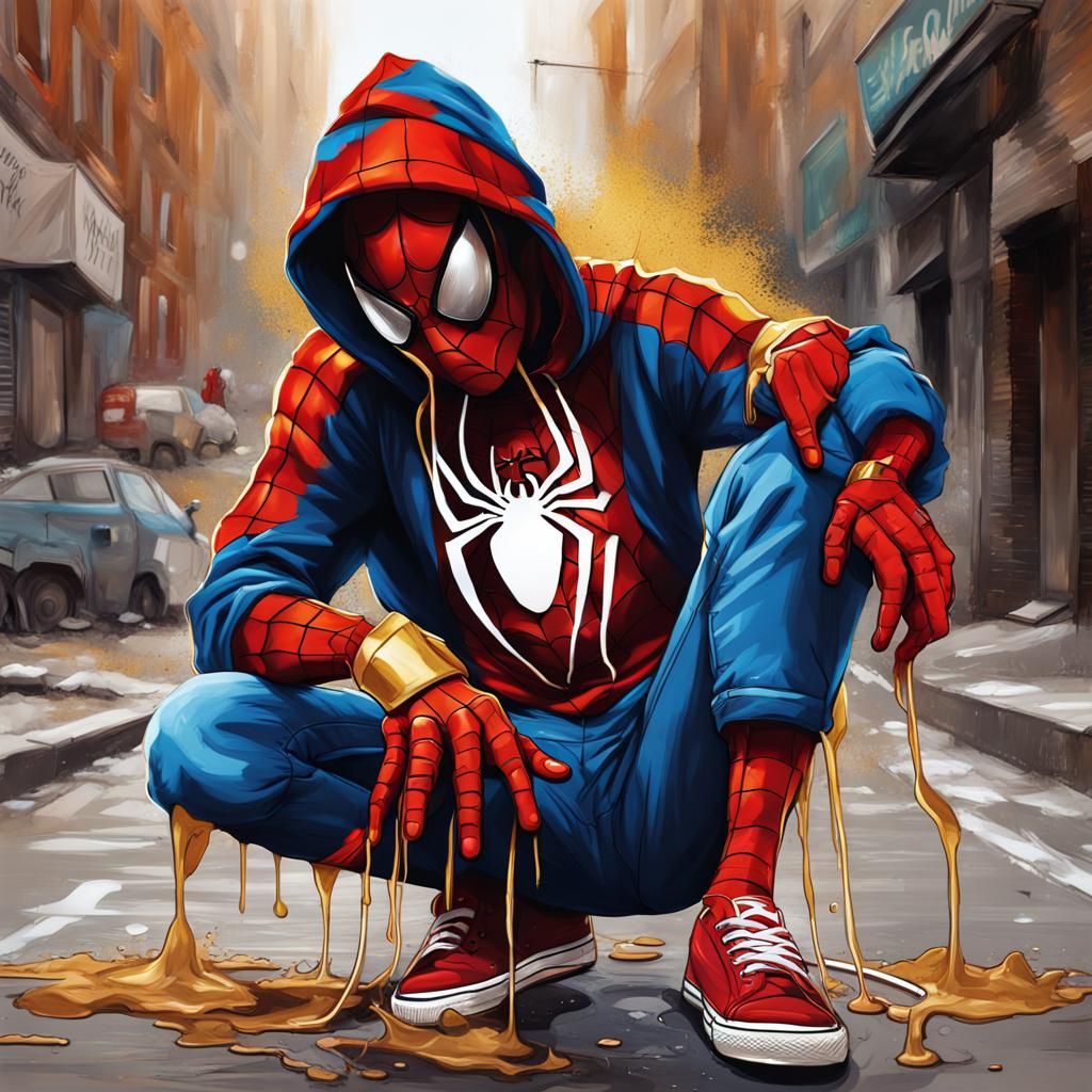 Spiderman Gold: Graffiti Art of Miles Morales