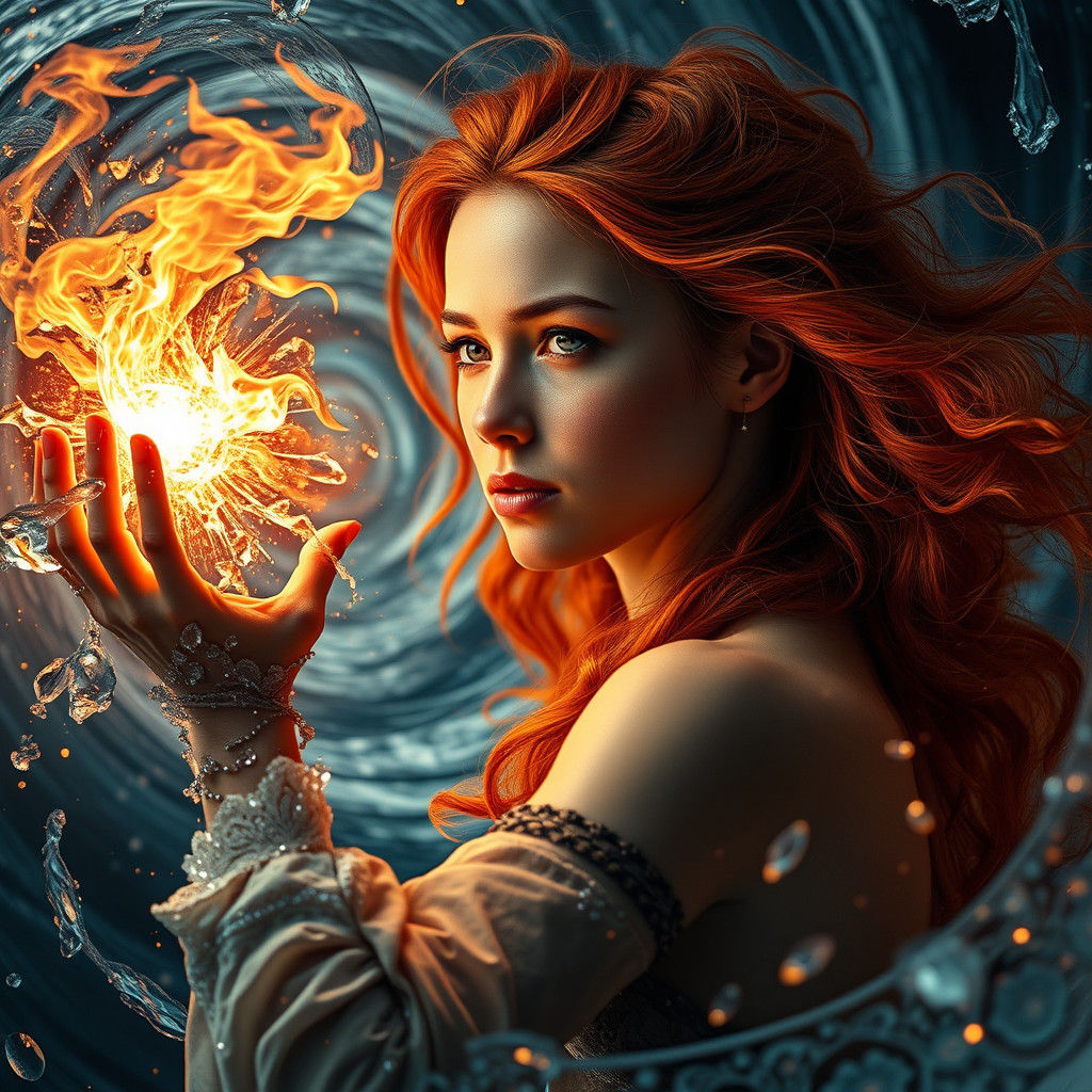 Elemental Woman in Dramatic Cinematic Composition