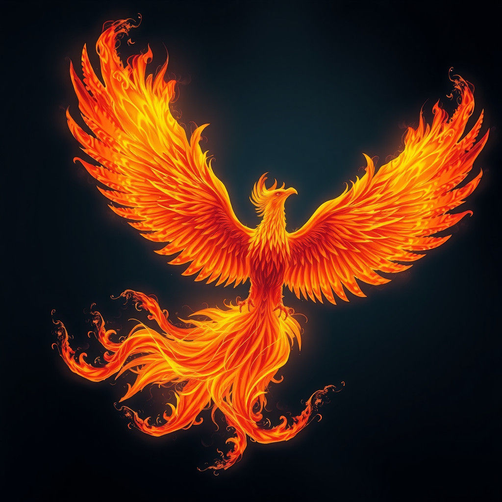 Majestic Phoenix in Flames: Fantasy Concept Art