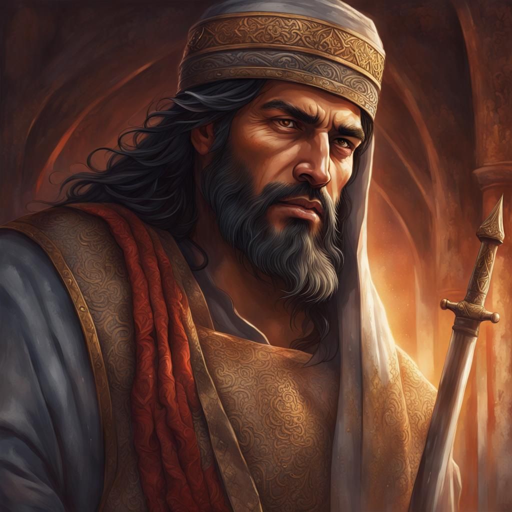 Salahuddin Ayyubi: Valiant Leader in Hyperrealistic Art
