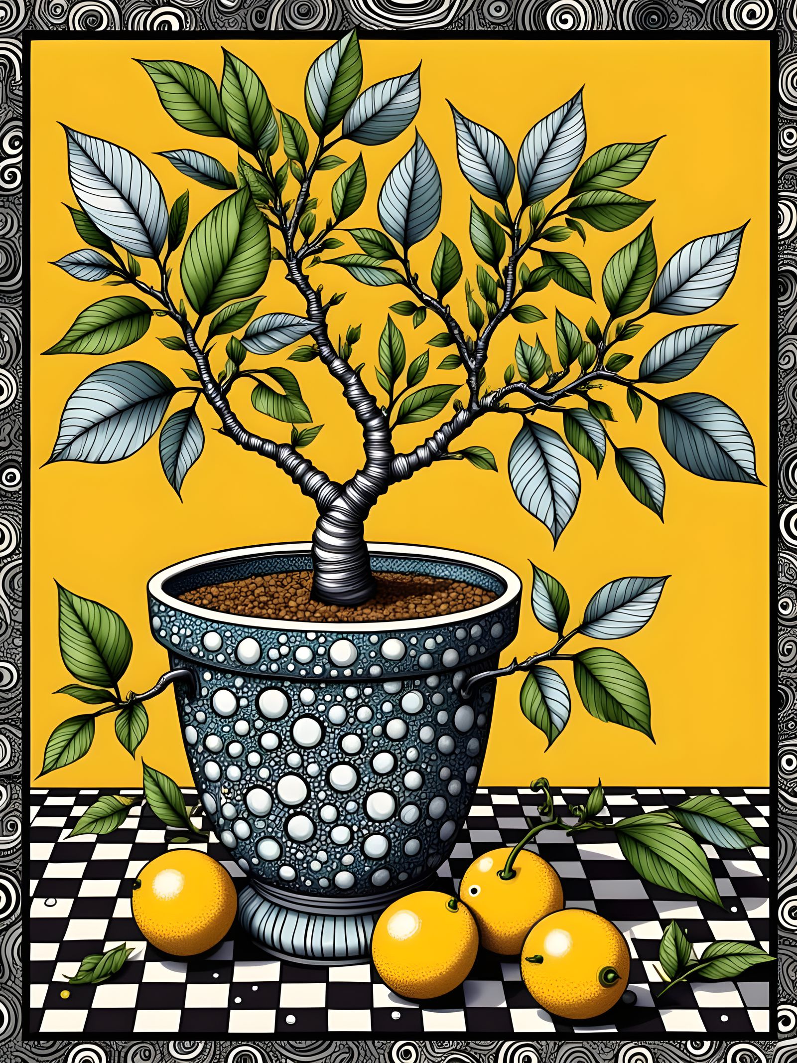 Zentangle Lemon Sapling